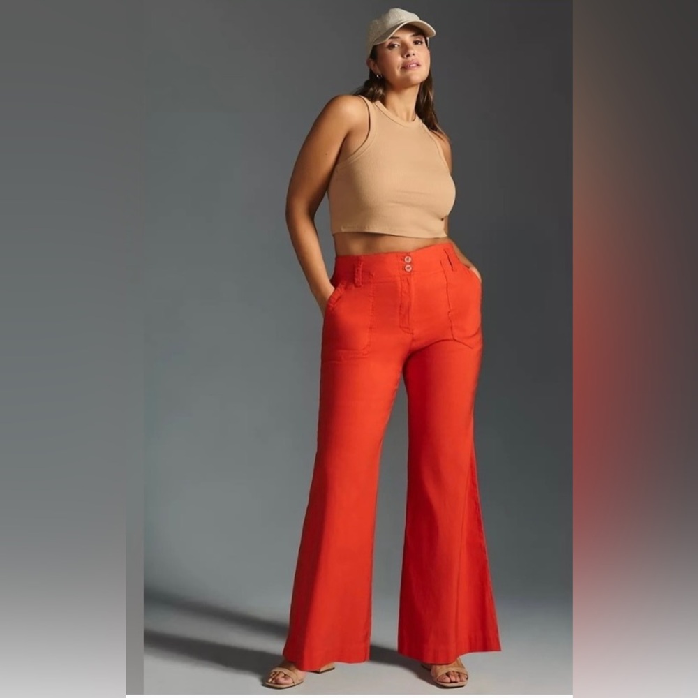 Anthropologie Maeve Naomi Wide-Leg Flare Pants NWT